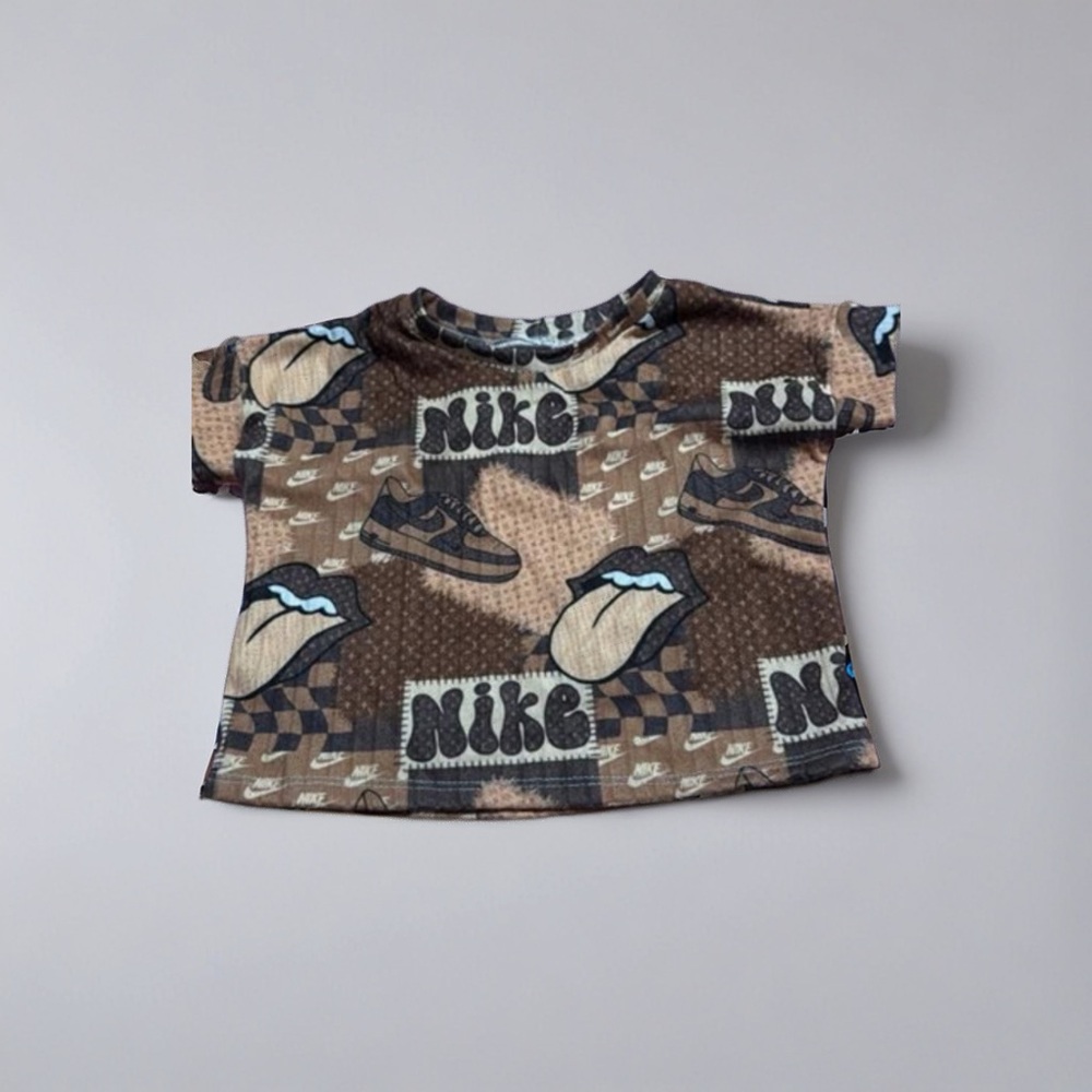 Nike Kids Brown Graphic T-Shirt handmade